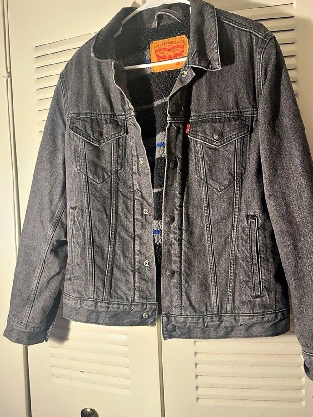 Levi's Type III Sherpa Trucker Jacket Men's Gray Denim Jacket